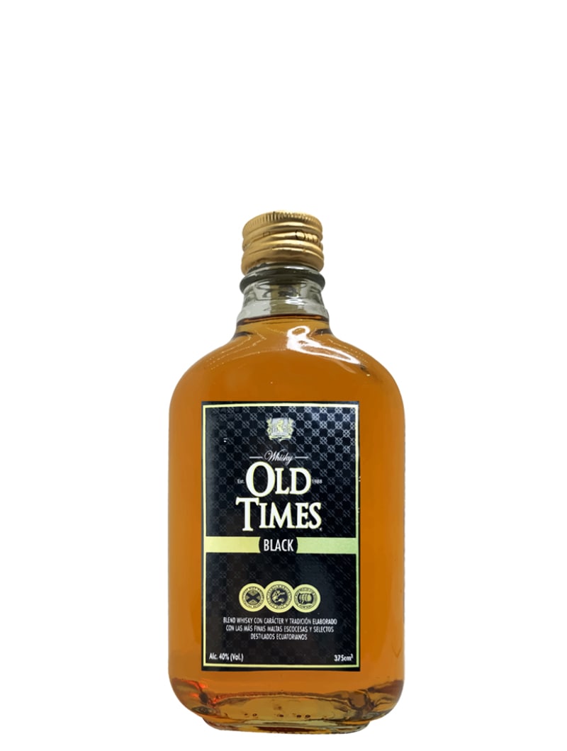 Botella de OLD TIMES NEGRO 375M de whisky - Licorería al norte de Quito con entregas a domicilio las 24 horas La Huequita Quiteña