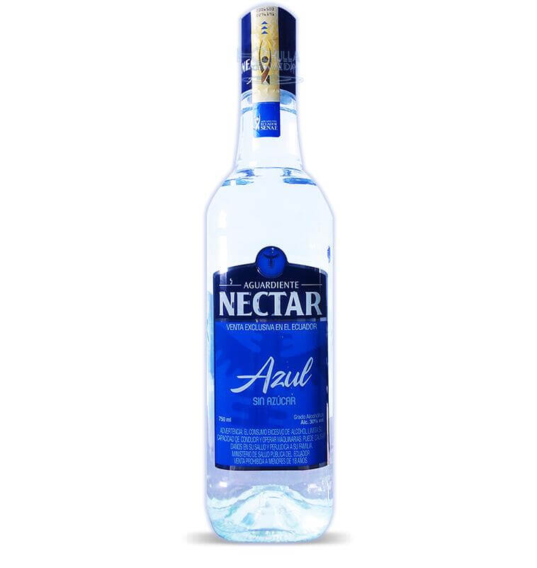 Botella de NECTAR AZUL 750ML de Aguardiente - Licorería al norte de Quito con entregas a domicilio las 24 horas La Huequita Quiteña