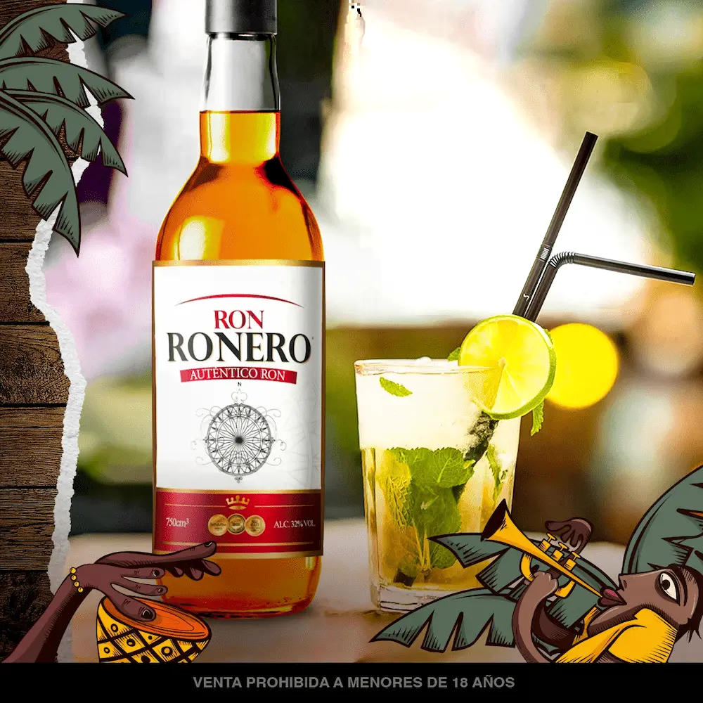 Botella de Ron Ronero - Licorería al norte de Quito con entregas a domicilio las 24 horas La Huequita Quiteña